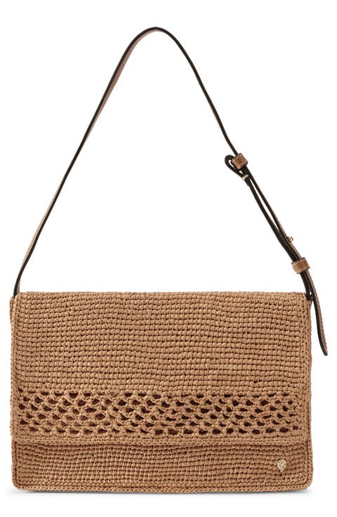 Poppy Crochet Raffia Shoulder Bag