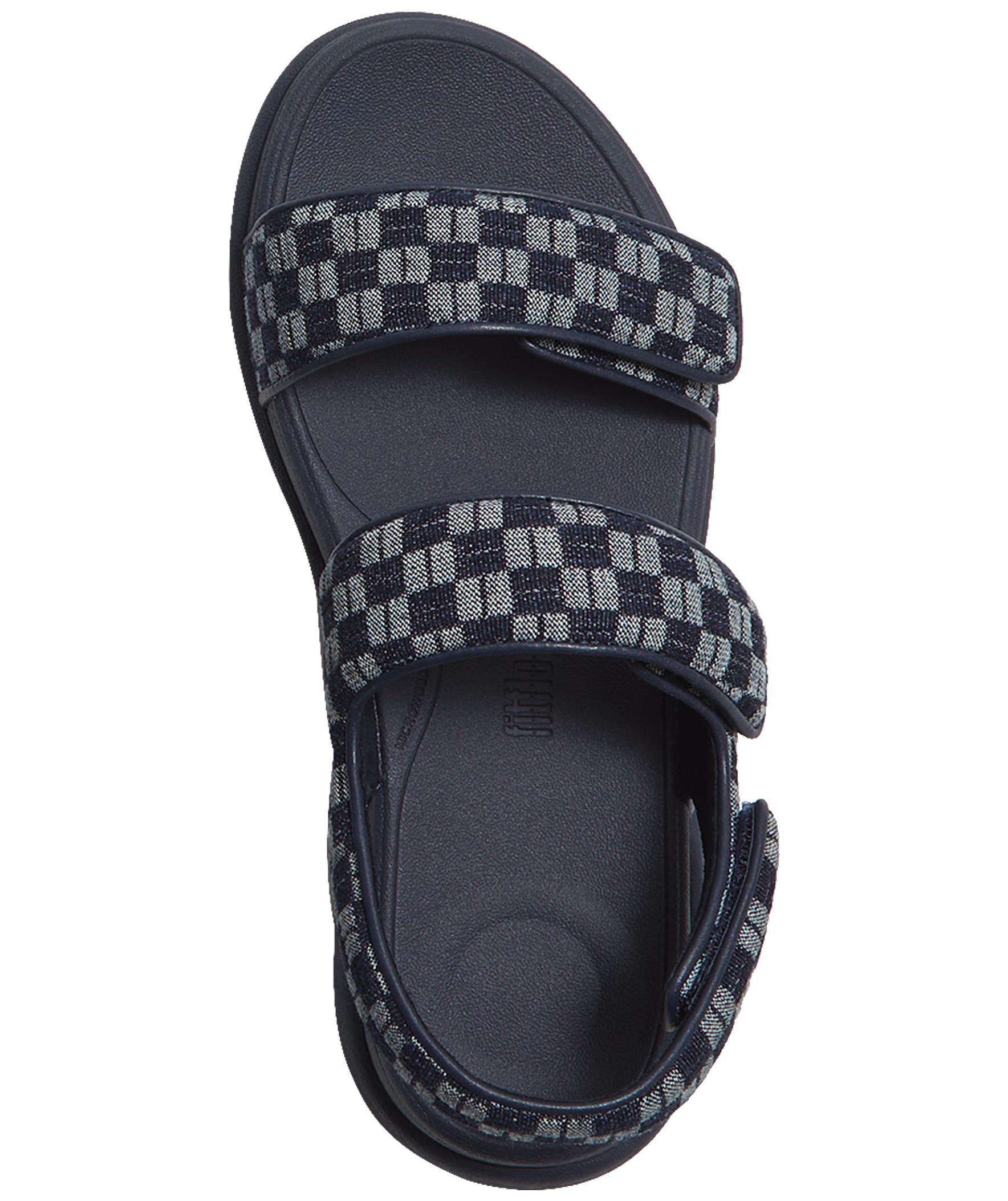 FitFlop F-Mode Go Checkerboard Sandal, Alternate, color, Dark Denim