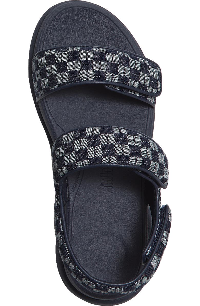 FitFlop F-Mode Go Checkerboard Sandal, Alternate, color, Dark Denim