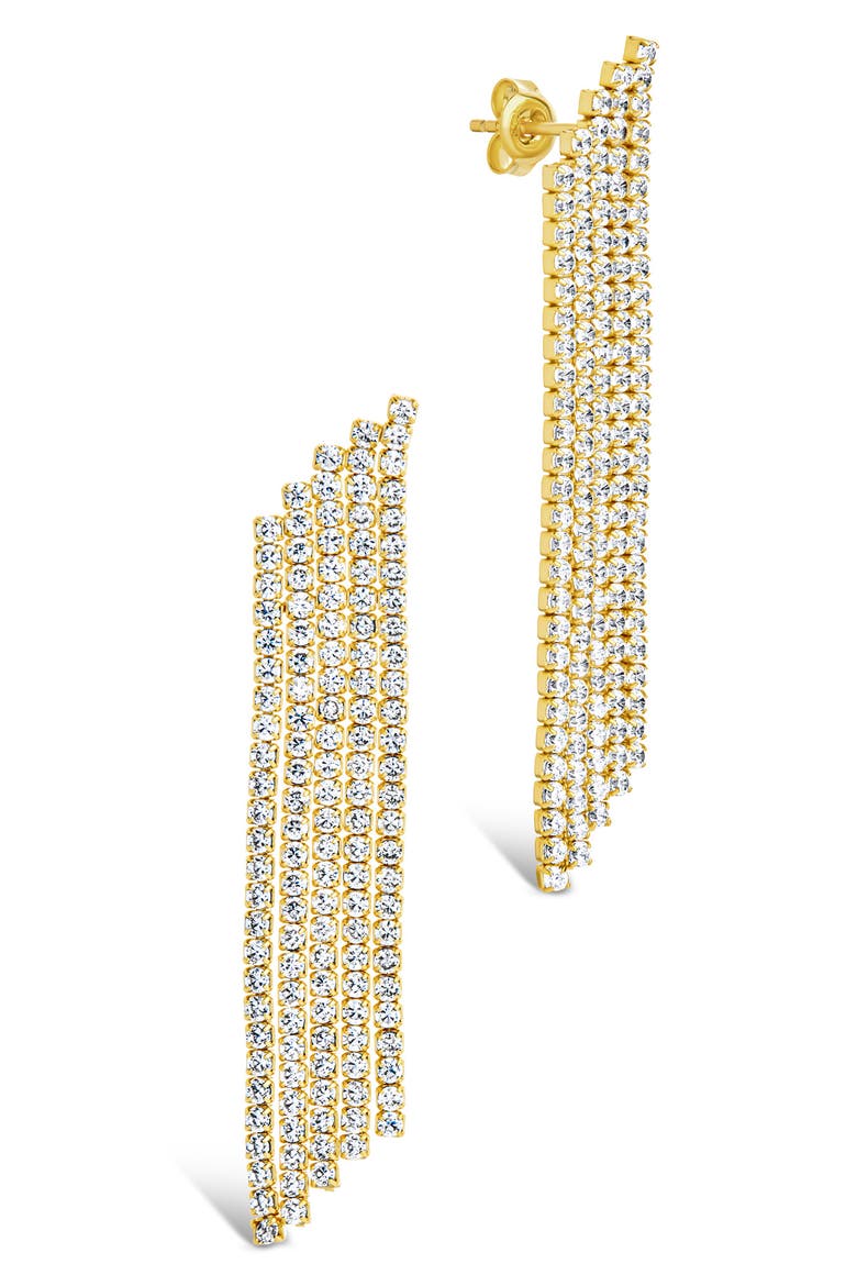 Clara Cubic Zirconia Chandelier Earrings, Alternate, color, GOLD