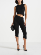Manière De Voir Aimee Pointelle Asymmetric Capri Leggings