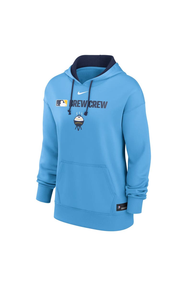Nike Women's Nike Powder Blue Milwaukee Brewers Authentic Collection City Connect Performance Pullover Hoodie, Alternate, color, Powder Blue