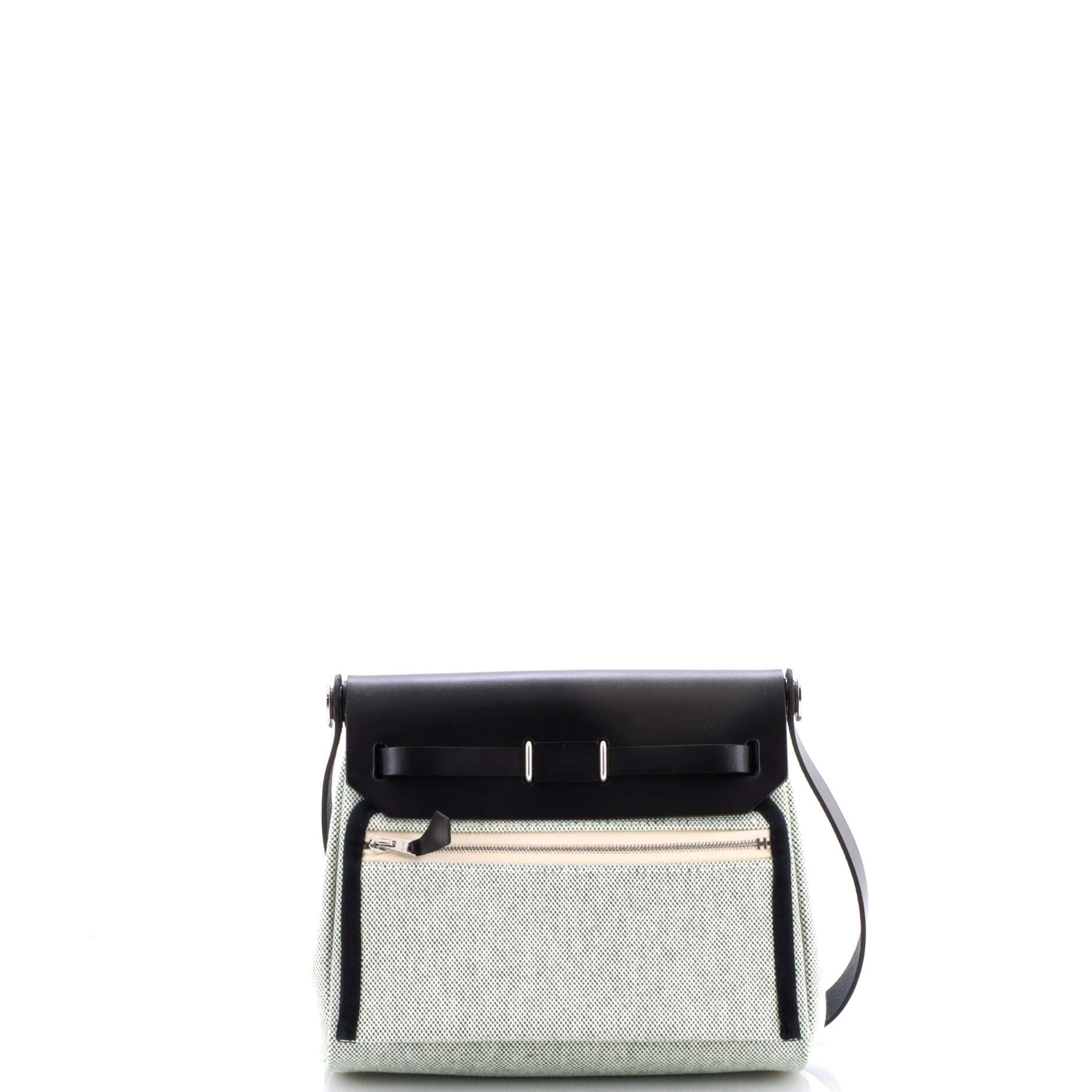 Pre-Owned Hermes Herbag Zip Toile and Leather 20, Alternate, color, Noir