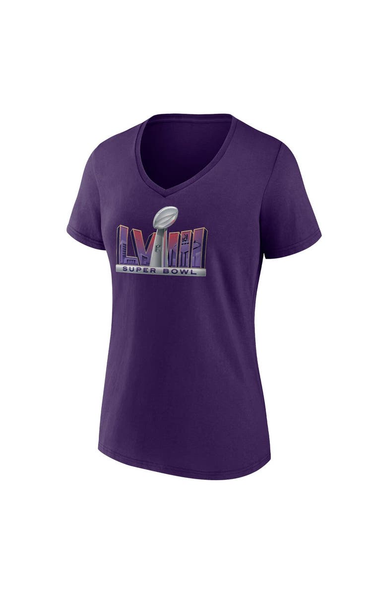 FANATICS Women's Fanatics Branded Purple Super Bowl LVIII Trophy Dimension T-Shirt, Alternate, color,