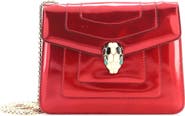 Pre-Owned Bvlgari Serpenti Forever Square Shoulder Bag Metallic Leather Small