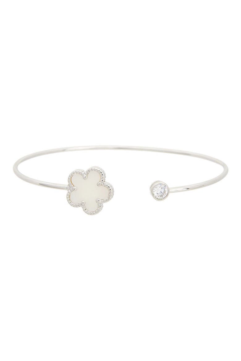 Clover Bangle Bracelet, Main, color, WHITE