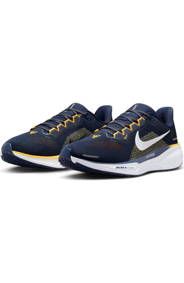 Nike Unisex Nike Navy West Virginia Mountaineers Zoom Pegasus 41 Running Shoes, Alternate, color,