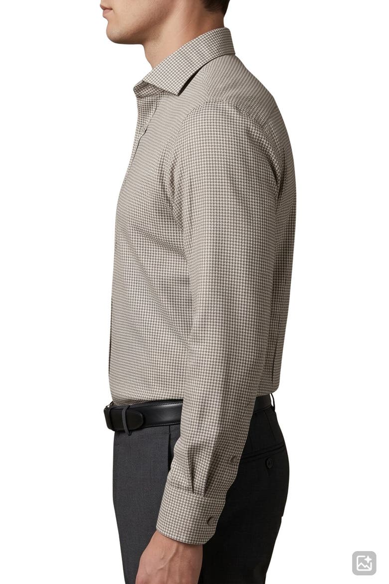 Micro Checked Dress Shirt, Alternate, color, TAUPE