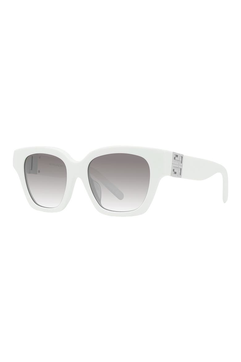4G 53mm Square Sunglasses, Alternate, color, WHITE / GRADIENT BROWN