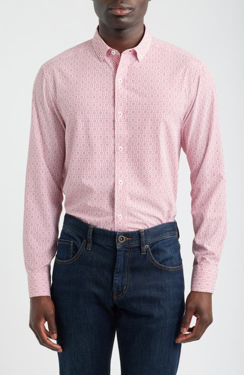 XC+™ Football Print Performance Button-Down Shirt