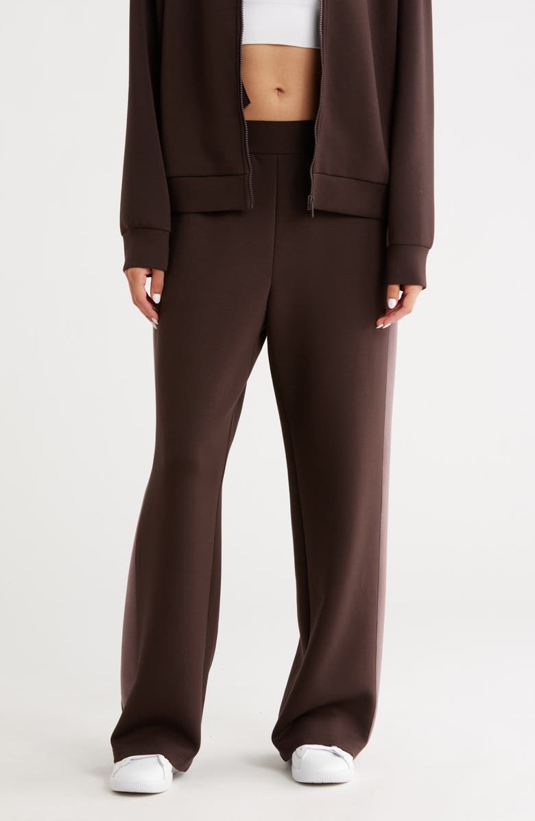 Z by Zella Whisper Knit Colorblock Pants, Main, color, Brown Mole- Grey Plum