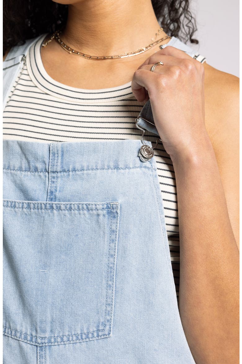 Connor Short Denim Overalls, Alternate, color, ISLA WASH