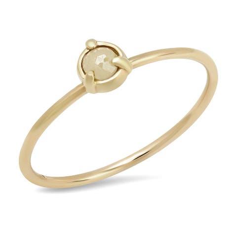 "Claw" 14K Gold  3 Prong Stackable Ring