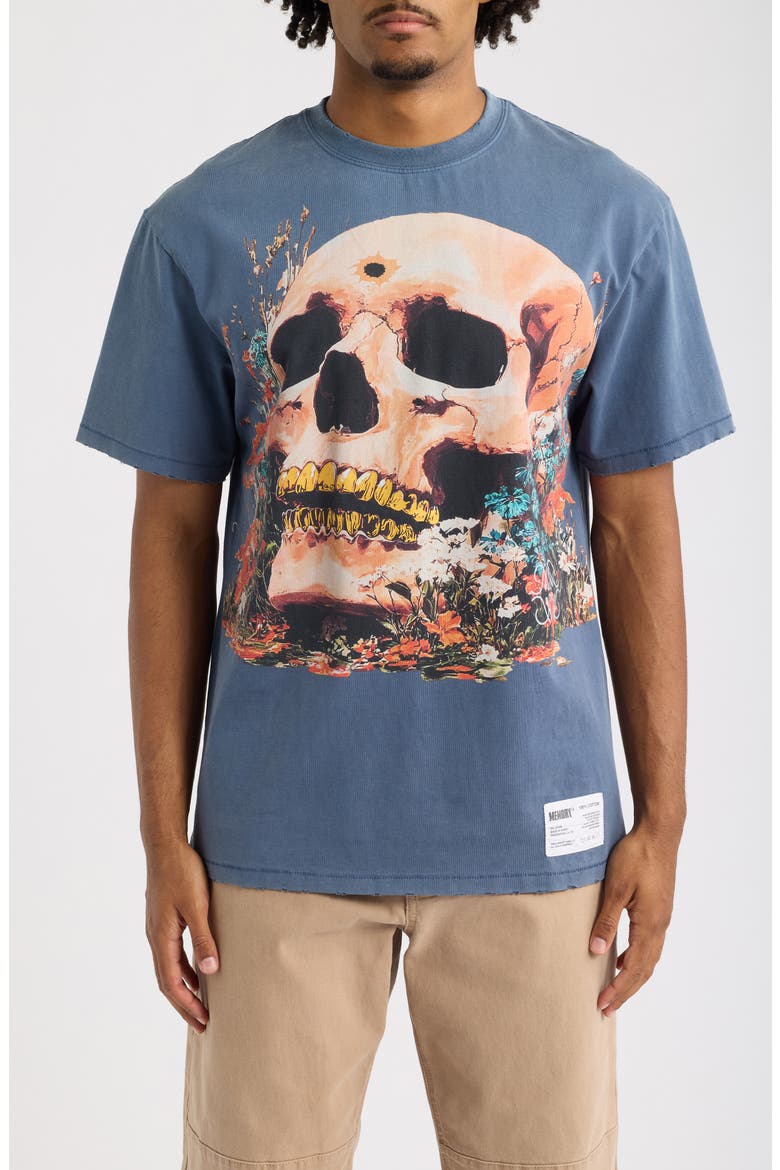 Bloom Relic Oversize Cotton Graphic T-Shirt, Main, color, NAVY