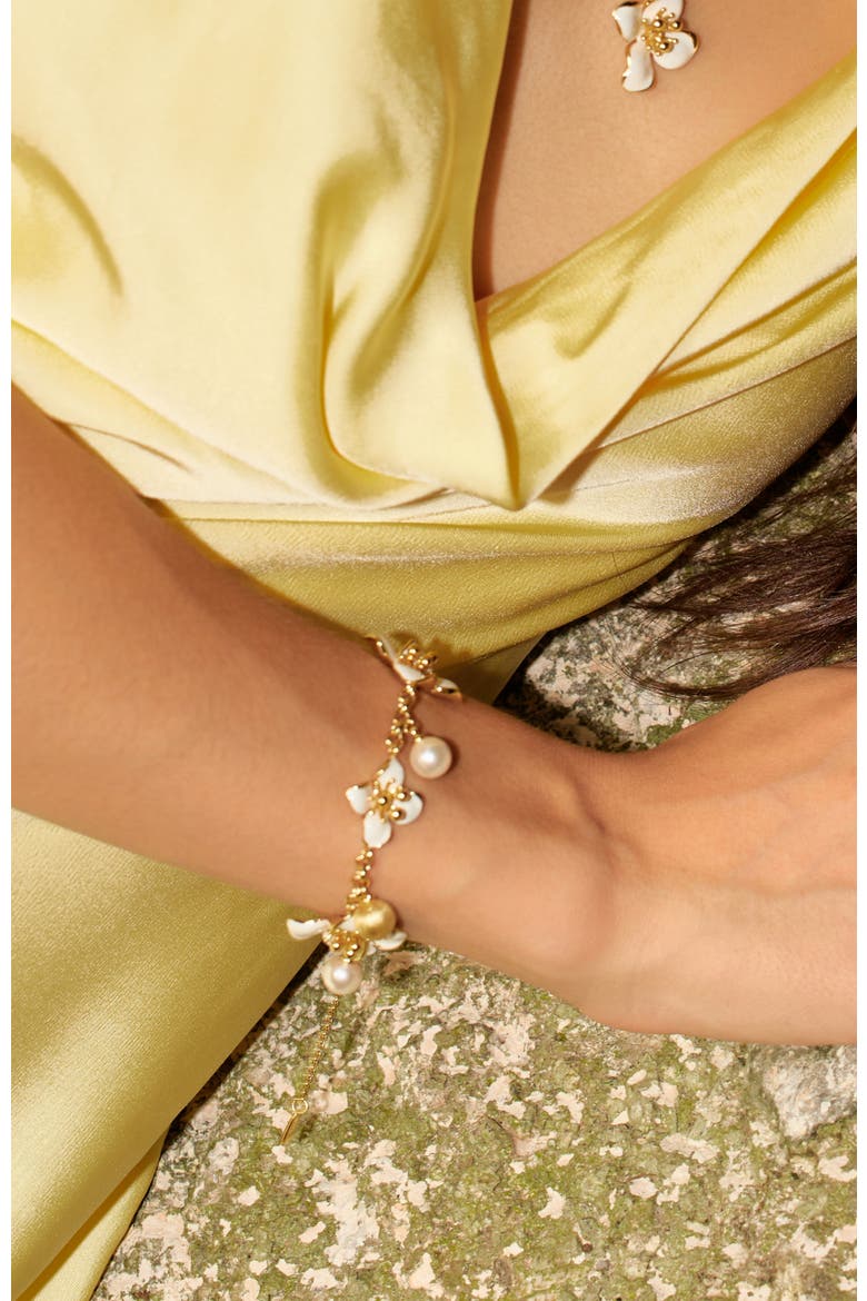 Iris Blossom Bracelet, Alternate, color, White & Gold