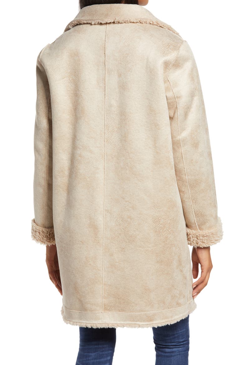 Reversible Faux Shearling Coat, Alternate, color, CAMEL