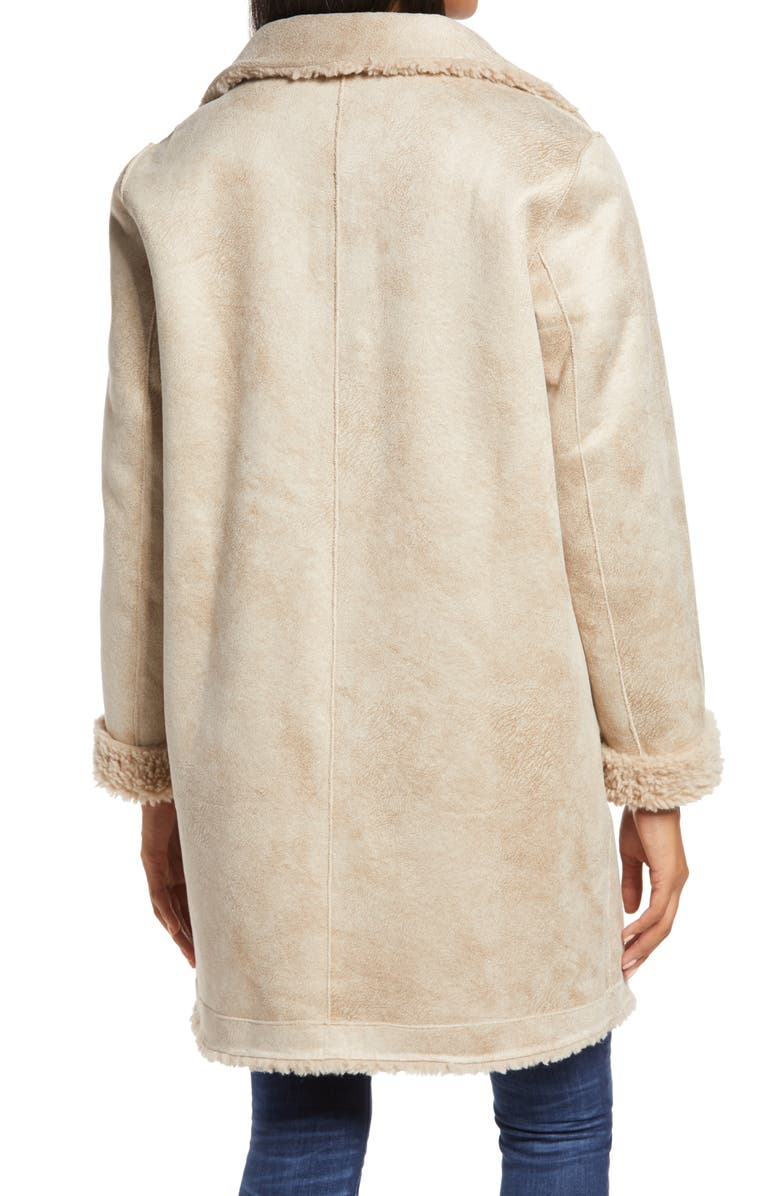 Ellen Tracy Reversible Faux Shearling Coat, Alternate, color, 
