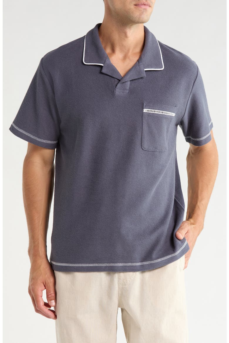 Ladder Vintage Terry Polo, Main, color, VINTAGE NAVY