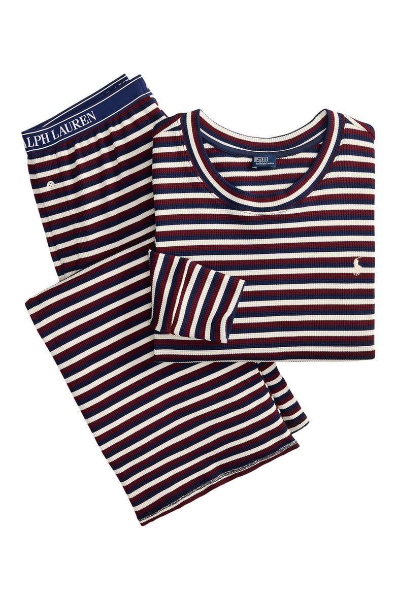 Sleep Club Stripe Thermal Pajamas, Main, color, COOPER YD STRP