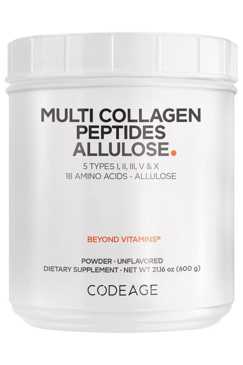 Multi Collagen Peptides + Allulose Unflavored, Main, color, White
