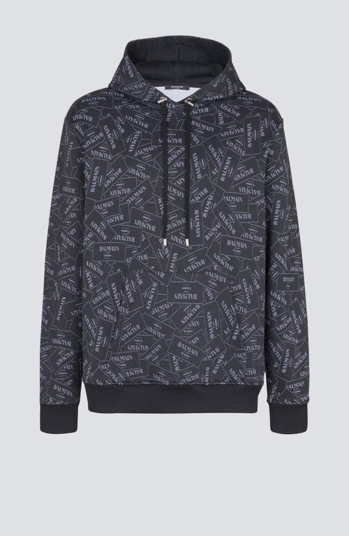 Balmain Hoodie With All-over  Label Print