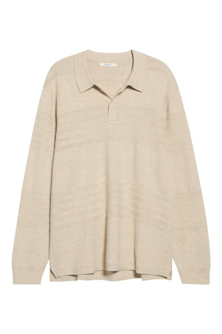 Rugby Cotton Blend Polo Sweater, Main, color, DRIFTWOOD