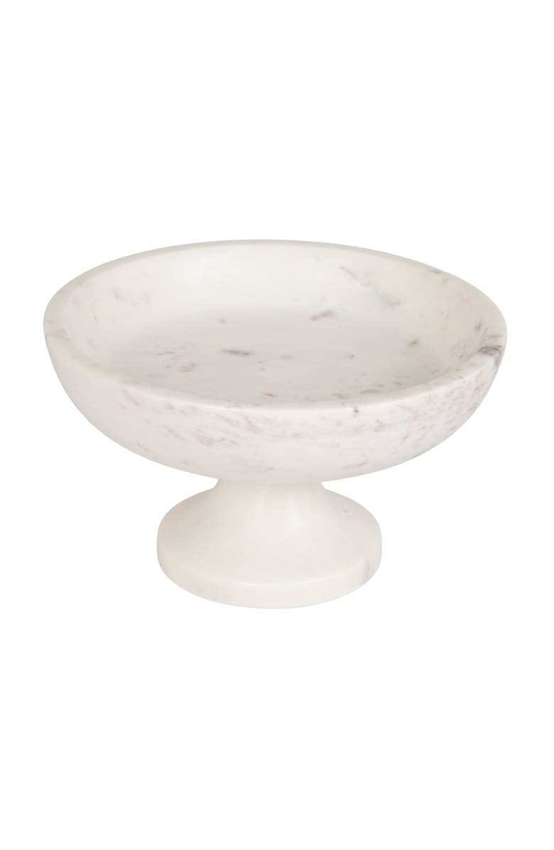 Storied Home Marble Footed Bowl, White, Main, color, White