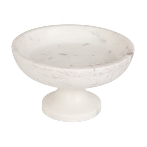 Marble Footed Bowl, White