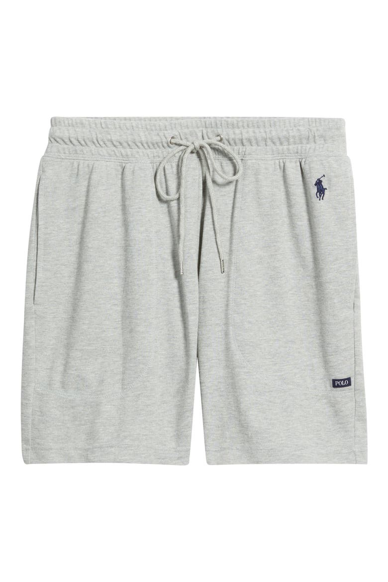 Featherweight 6-Inch Cotton Blend Piqué Pajama Shorts, Alternate, color, ANDOVER HEATHER CRUISE NAVY
