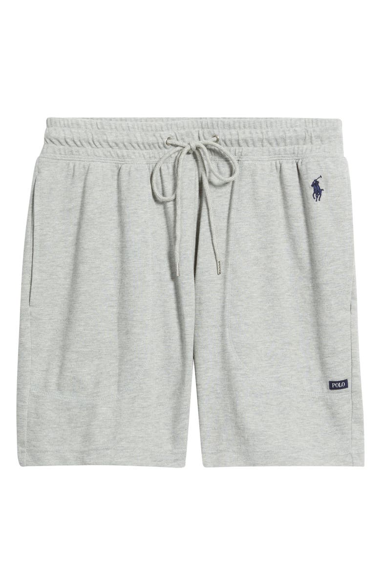 Polo Ralph Lauren Featherweight 6-Inch Cotton Blend Piqué Pajama Shorts, Alternate, color, Andover Heather Cruise Navy