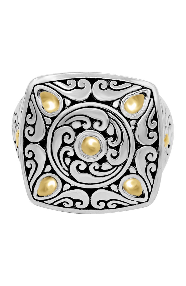 DEVATA Sterling Silver & 18K Gold Square Ring, Alternate, color,