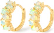 YS GEMS Opal Huggie Hoop Earrings