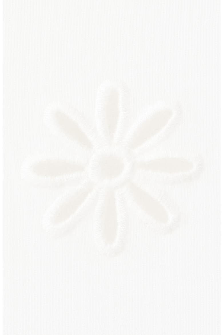 Floral Embroidered Cotton Tee, Alternate, color, WHITE