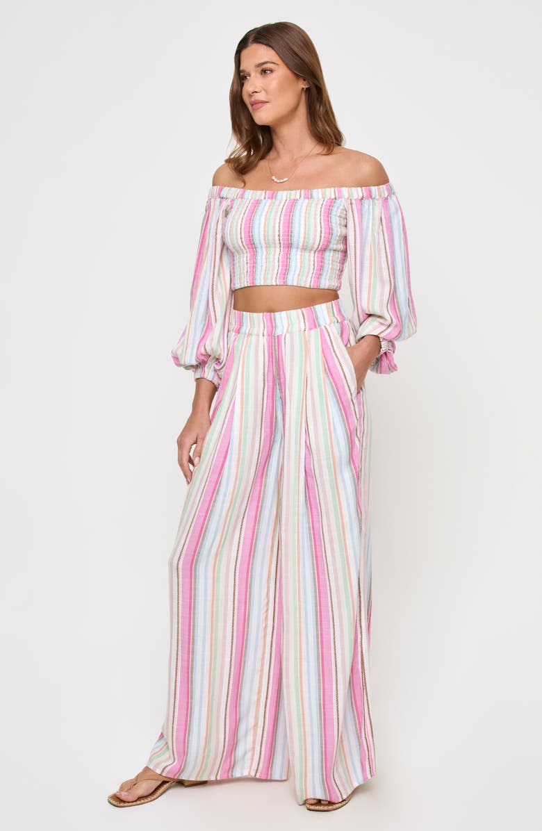 LSPACE Palma Wide Leg Pants, Alternate, color, San Tropez Stripe