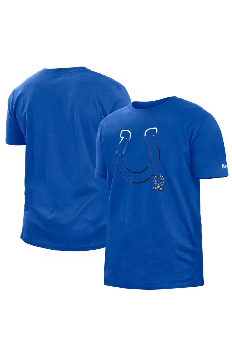 New Era Men's New Era Blue Indianapolis Colts 2022 Sideline Ink Dye T-Shirt, Main, color, Blue