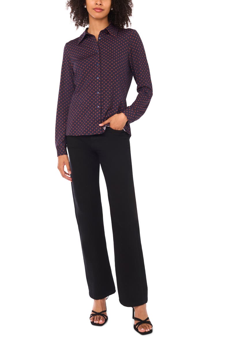 Halogen<sup>®</sup> Print Button-Up Shirt, Alternate, color, Mauvewood