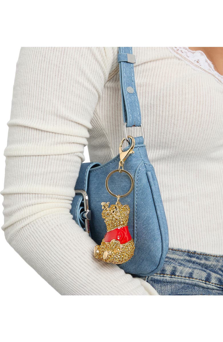 Disney Winnie the Pooh Crystal Pavé Crystal Bag Charm Keychain, Officially Licensed, Alternate, color, Orange