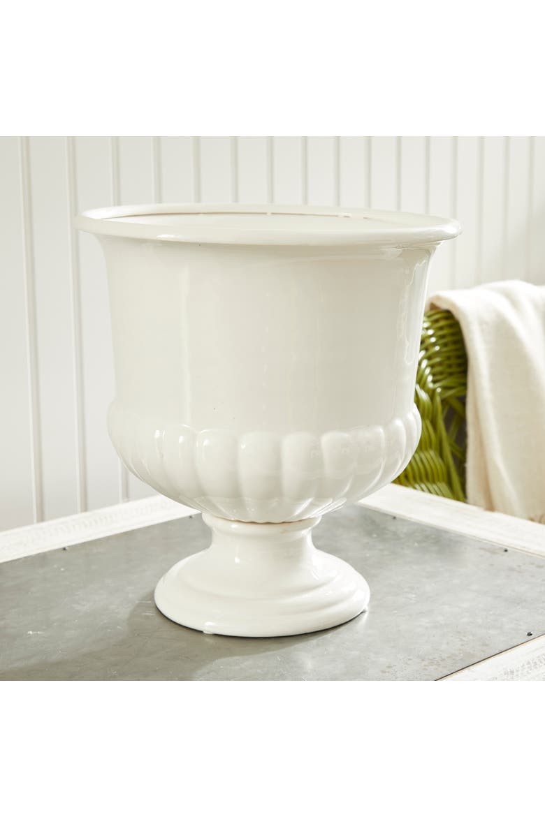 Mirabelle Decorative Pedestal Bowl, Alternate, color, White