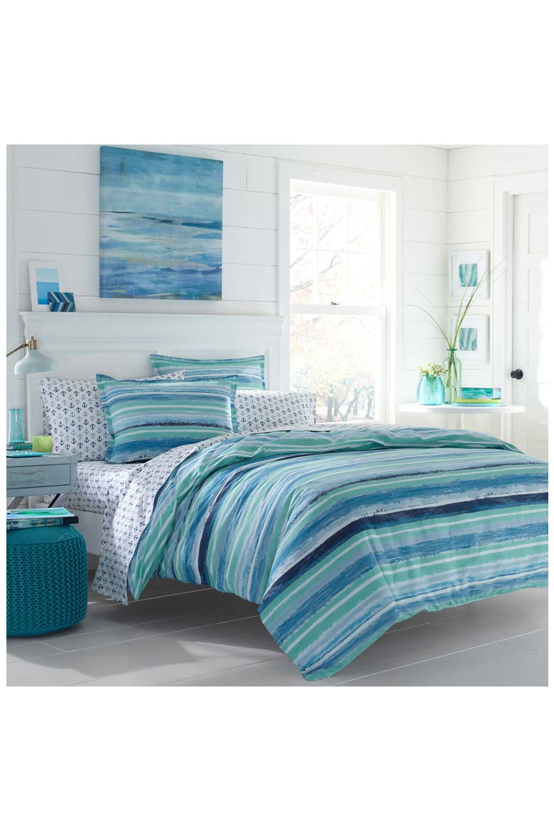 Alex Cotton Comforter & Shams Set, Alternate, color, TURQUOISE/ AQUA