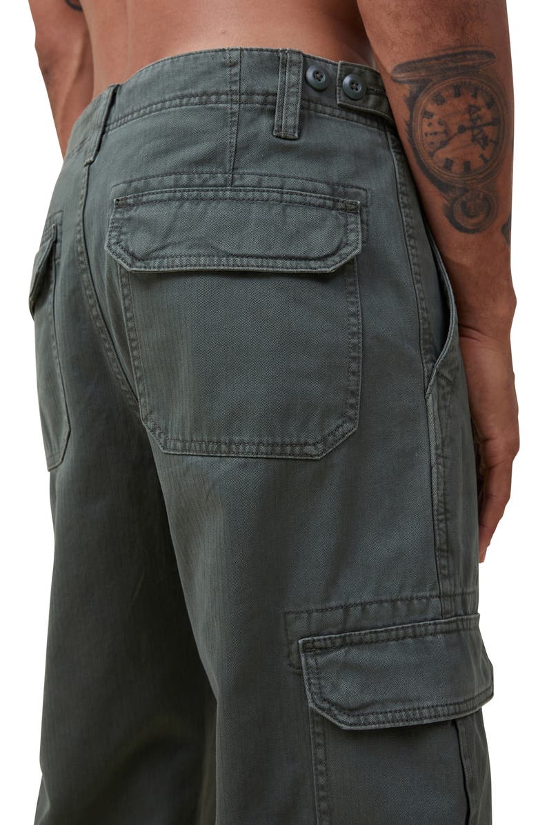 Cotton On Tactical Cargo Pants, Alternate, color, Vintage Army Green Herringbone