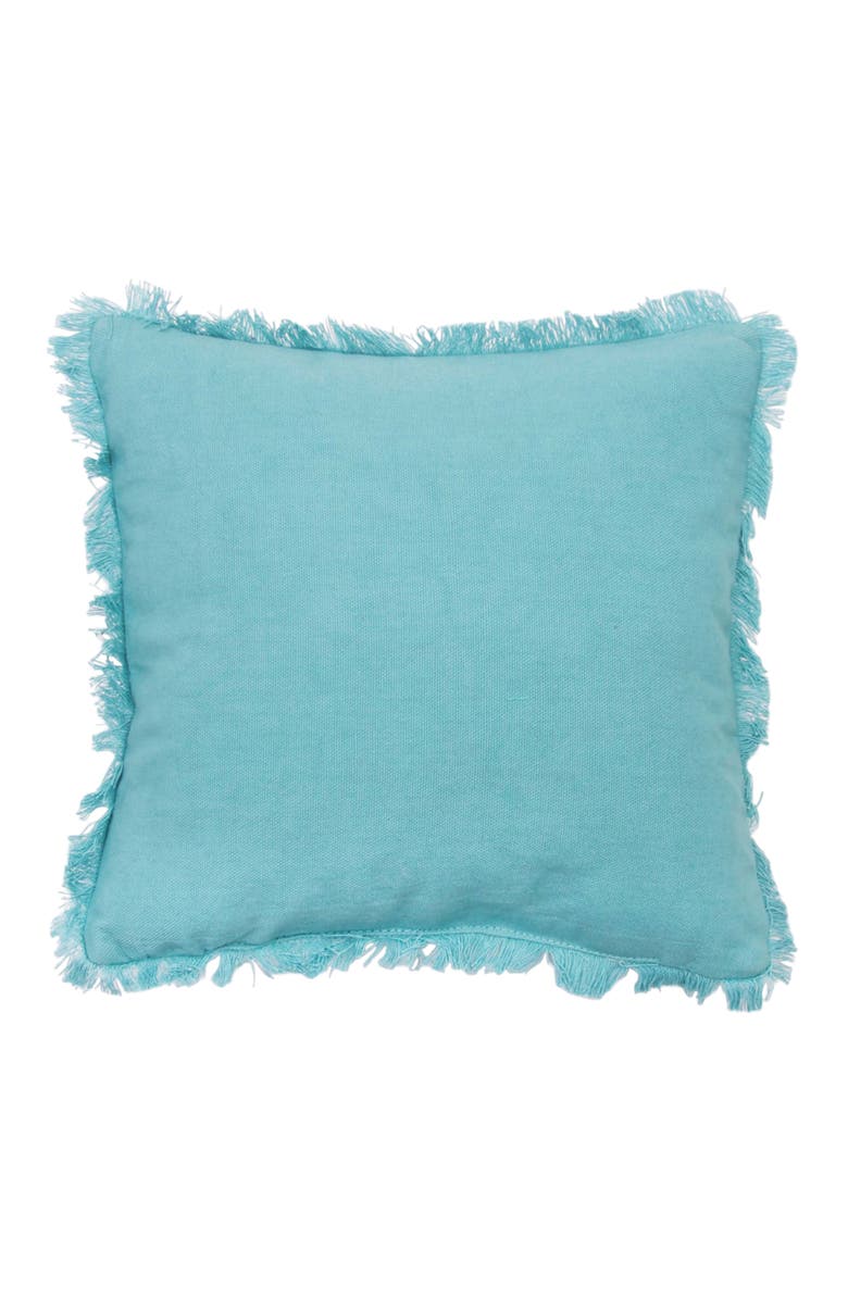 C&F Home Tufted Fringed Reversible Tropical Square Throw Pillows, Alternate, color, White