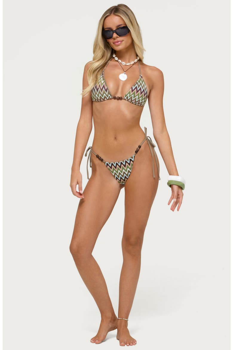 Alayna Zigzag Triangle Bikini Top, Alternate, color, OLIVE
