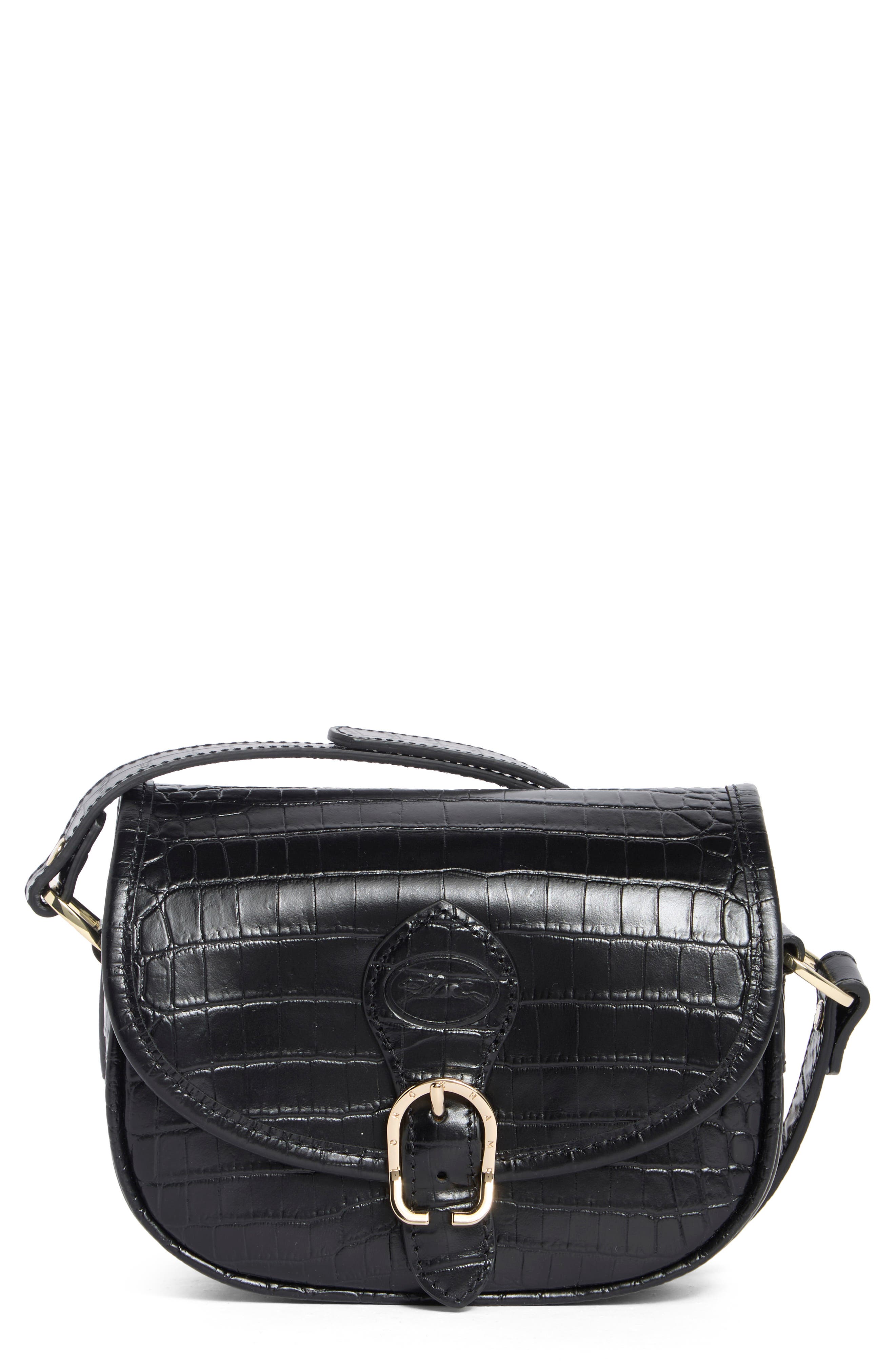 Longchamp 1980 Croc Embossed Small Crossbody Bag