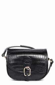 Longchamp 1980 Croc Embossed Small Crossbody Bag