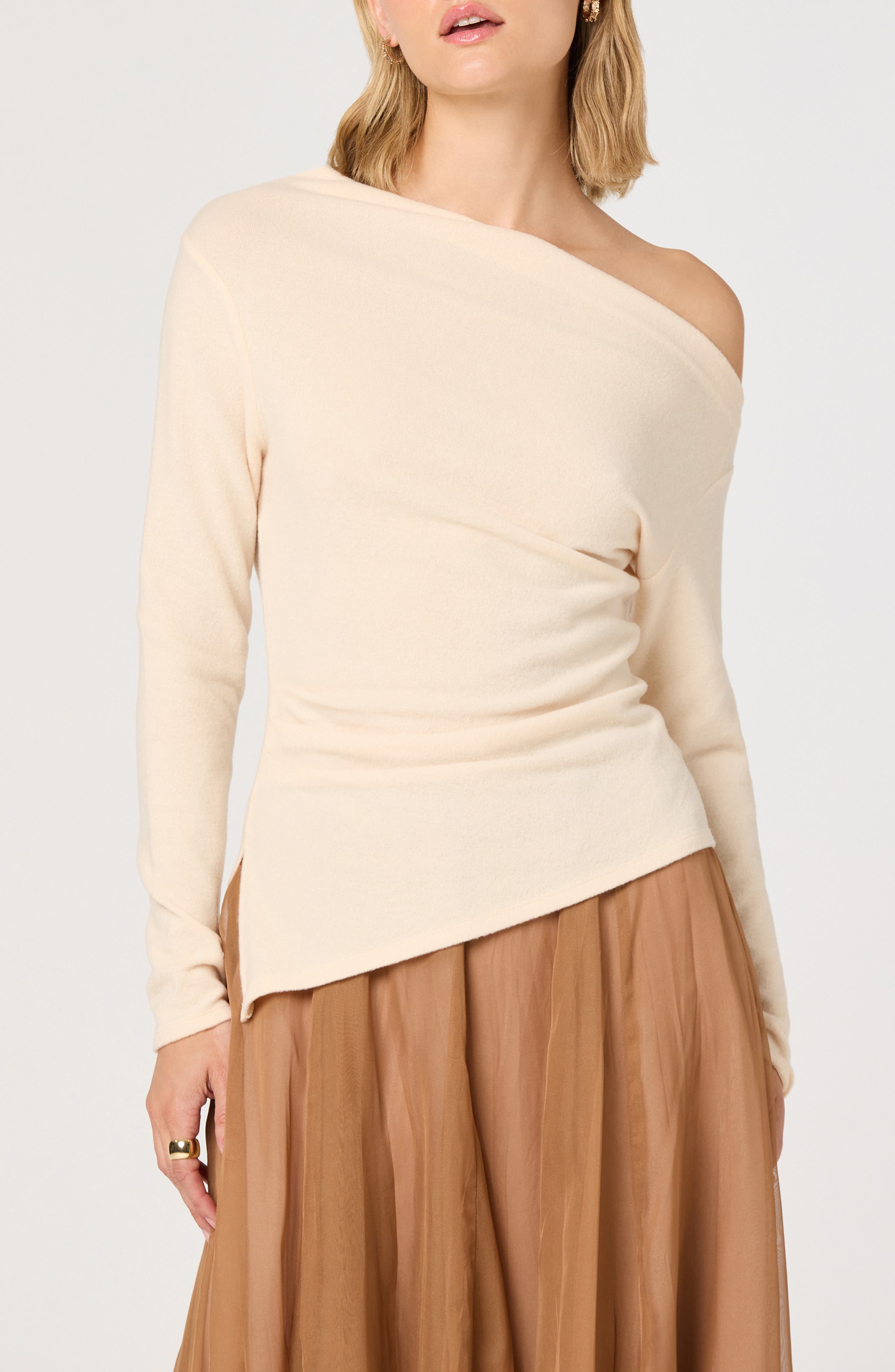 Miah Asymmetrical Long Sleeve Top