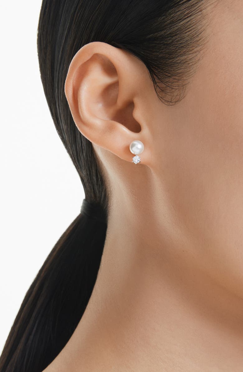 Swarovski Matrix Faux Pearl & Crystal Stud Earrings, Alternate, color,