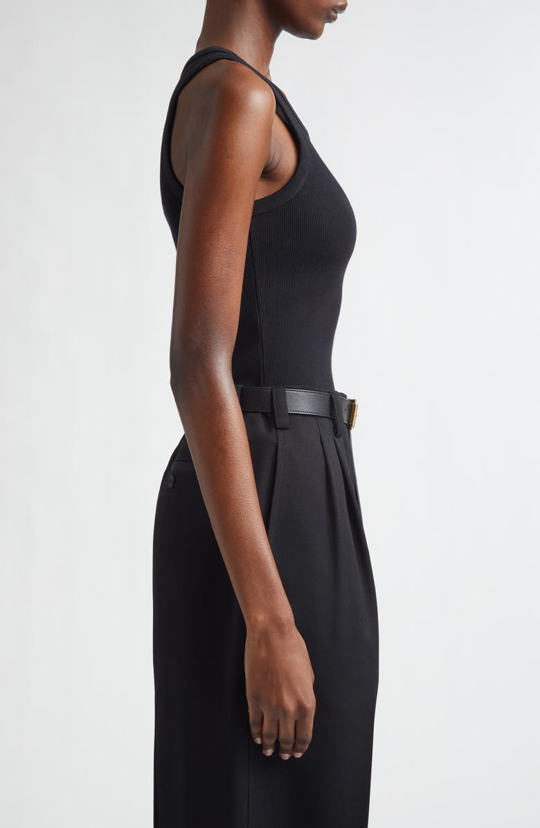 Givenchy Embroidered Logo Stretch Cotton Rib Tank, Alternate, color, Black