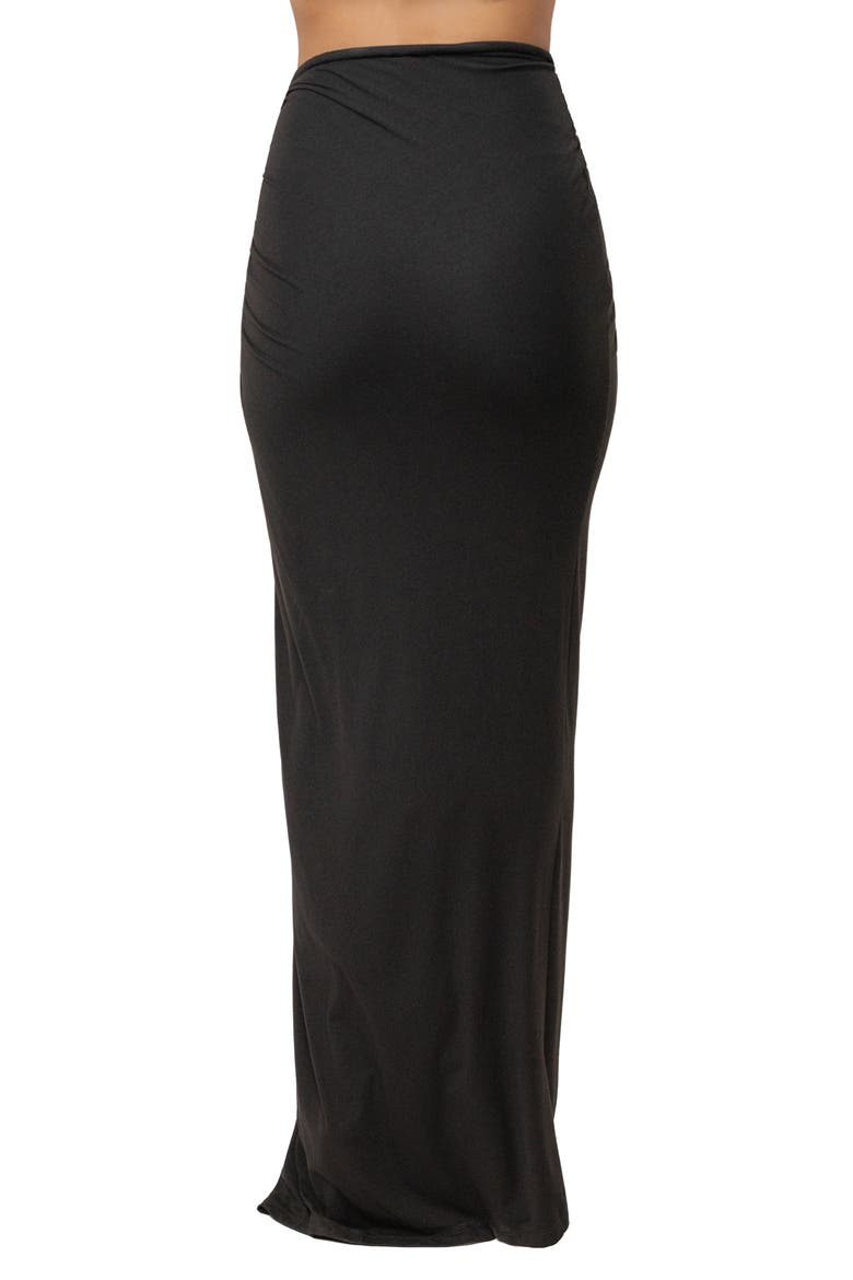 Island Drape Maxi Skirt, Alternate, color, Black