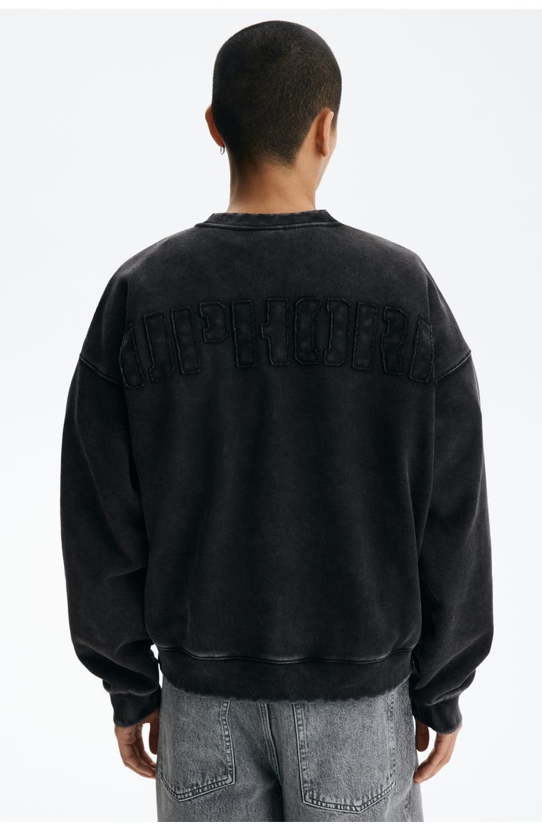H&M Oversized Fit Washed-look Sweatshirt, Alternate, color, Black