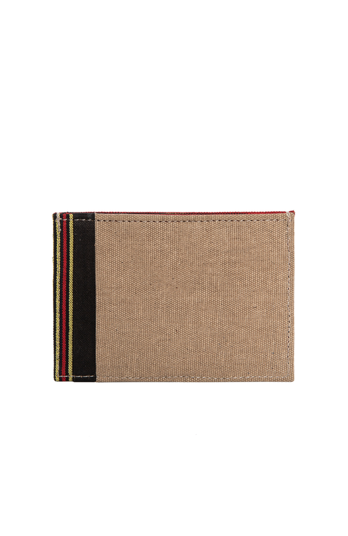 Kai & Vrosi K'ai & Vrosi Leather Canvas Cardholder In Red